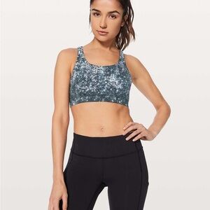 Lululemon Energy Bra Nulux Crystal Haze Energy Bra 50g Multi Black, Size 6
